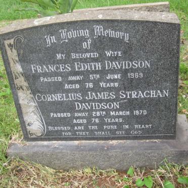 DAVIDSON Cornelius James Strachan -1970 &amp; Frances Edith -1969