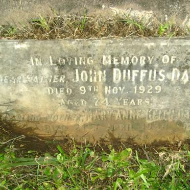 DAVIE John Duffus -1929 &amp; Mary Anne Keith -1938