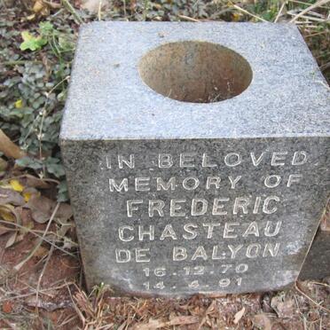 BALYON Frederic Chasteau, de 1970-1991