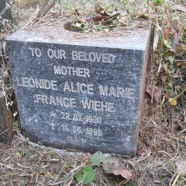 WIEHE Leonide Alice Marie France 1920-1999