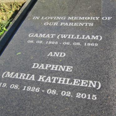 DANIELS William 1925-1969 &amp; Maria Kathleen 1926-2015