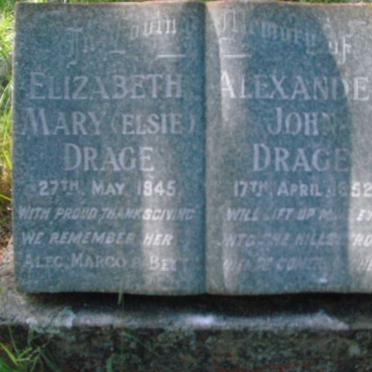 DRAGE Alexander John -1952 &amp; Elizabeth Mary -1945