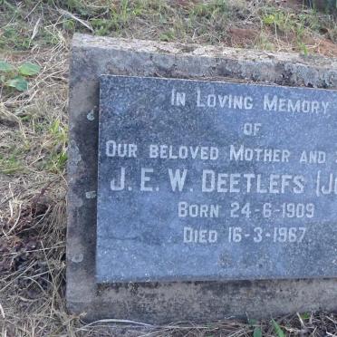 DEETLEFS J.E.W. 1909-1967