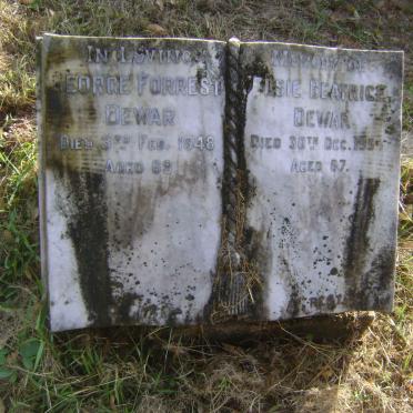 DEWAR George Forrest -1948 &amp; Elsie Beatrice -1959