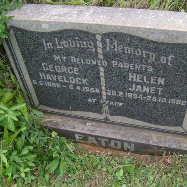 EATON George Havelock 1886-1958 &amp; Helen Janet 1894-1982