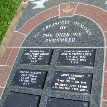 EASSON James Phillip 1921-1997 :: LEWIS Anne Florence 1926-1986 :: CULLIS Jean 1930-2015