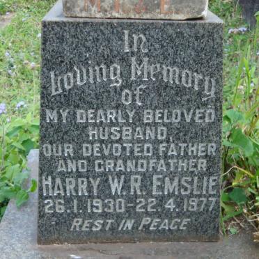 EMSLIE Harry W.R. 1930-1977