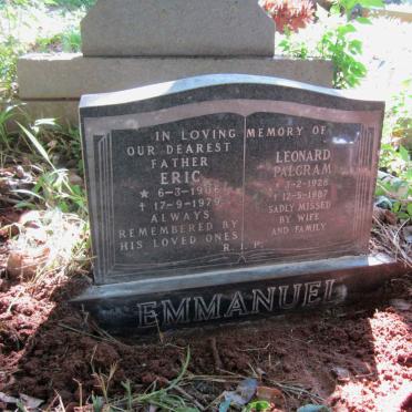 EMMANUEL Eric 1906-1979 ::  EMMANUEL Leonard Palgram 1928-1987