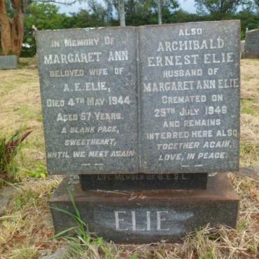 ELIE Archibald Ernest -1949 &amp; Margaret Ann -1944