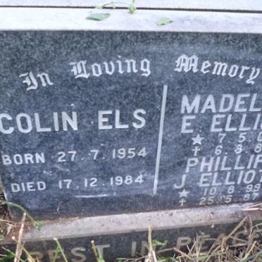 ELLIOTT Phillip J. 1899-1987 &amp; Madeline E. 1908-1986 :: ELS Colin 1954-1984