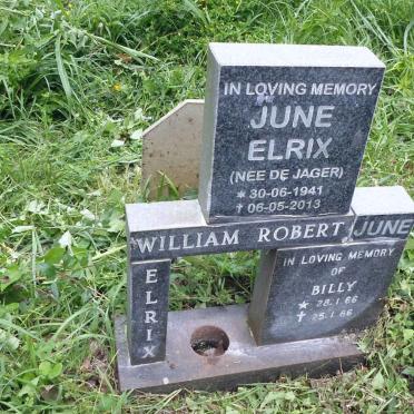 ELRIX June nee DE JAGER 1941-2013 :: ELRIX William Robert 1966-1986