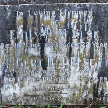 ELSE Gert D.J. -1927 &amp; Emily W.M. -1923