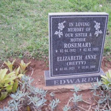 EDWARDS Elizabeth Anne 1923-2008 :: EDWARDS Rosemary 1952-1953