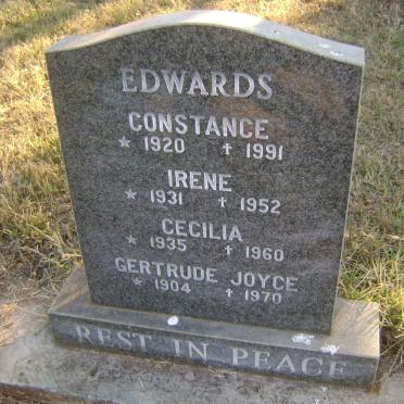 EDWARDS Gertrude Joyce 1904-1970 :: EDWARDS Constance 1920-1991 :: EDWARDS Irene 1931-1952 :: EDWARDS Cecilia 1935-1960