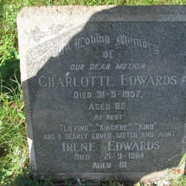 EDWARDS Charlotte -1957 :: EDWARDS Irene -1984
