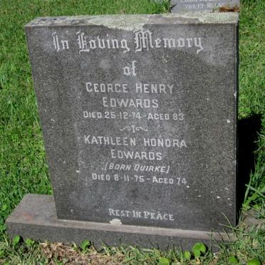 EDWARDS George Henry -1974 &amp; Kathleen Honora QUIRKE -1975