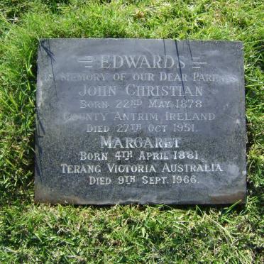 EDWARDS John Christian 1878-1951 &amp; Margaret 1881-1966