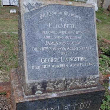 EGGLETON Elizabeth -1955 :: EGGLETON George Livingstone -1994