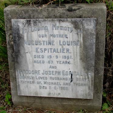 ESPITALIER Theodore Joseph -1962 &amp; Augustine Louise -1961