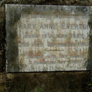 EVERTON Mary Anne 1857-1943