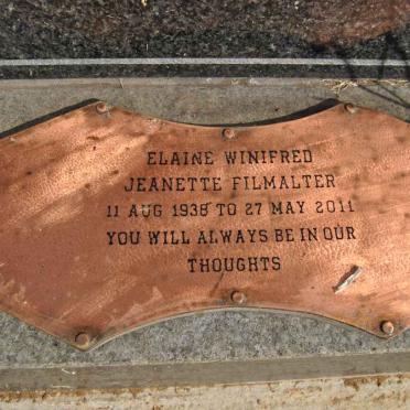 FILMALTER Elaine Winifred Jeanette 1938-2011