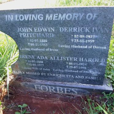 FORBES John Edwin Pritchard 1880-1943 &amp; Irene Ada 1888-1977