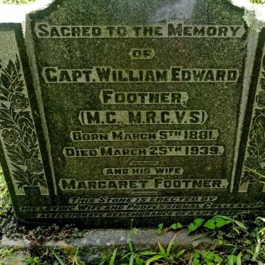 FOOTNER William Edward 1881-1939 &amp; Margaret -1949
