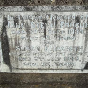 FOUCHIE John Steyn -1934 &amp; Susan Elizabeth -1943