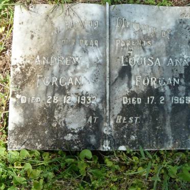 FORCAN Andrew -1932 &amp; Louisa Ann -1959