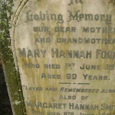 FOGGETT Mary Hannah -1942 :: SMITH Margaret Hannah -1962 