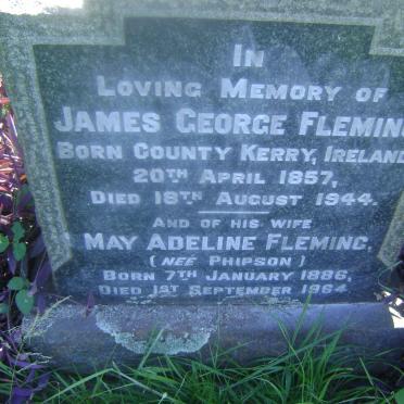 FLEMING James George 1857-1944 &amp; May Adeline PHIPSON 1886-1964
