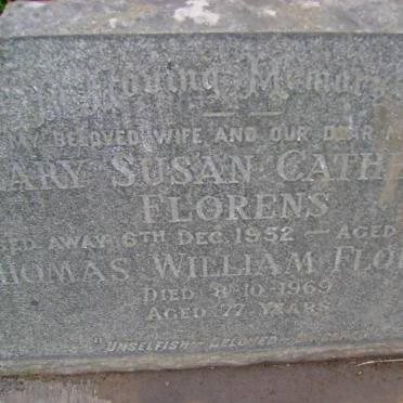 FLORENS Thomas William -1969 &amp; Mary Susan Catherine -1952