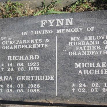 FYNN Richard 1925-1976 &amp; Wana Gertrude 1928-1988 :: FYNN Michael Archie 1951-2007