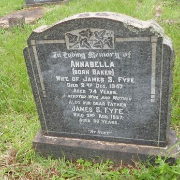 FYFE James S. -1957 &amp; Annabella BAKER -1947