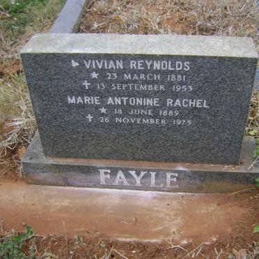 FAYLE Vivian Reynolds 1881-1953 :: FAYLE Marie Antonine Rachel 1889-1975