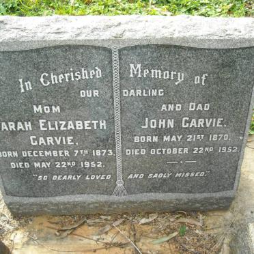 GARVIE John 1870-1953 &amp; Sarah Elizabeth 1873-1952 :: PARKER Frances May nee GARVIE 1892-1961