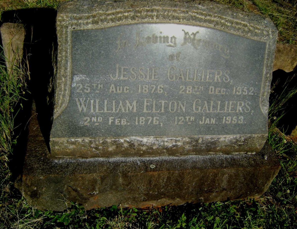 GALLIERS William Elton 1876-1953 &amp; Jessie 1876-1952