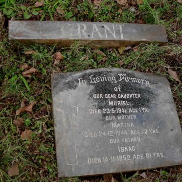GRANT Isaac -1952 &amp; Martha -1944 :: GRANT Muriel -1941