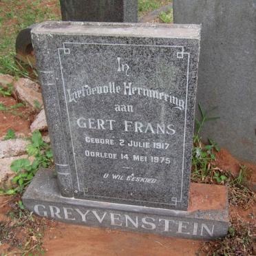 GREYVENSTEIN Gert Frans 1917-1975