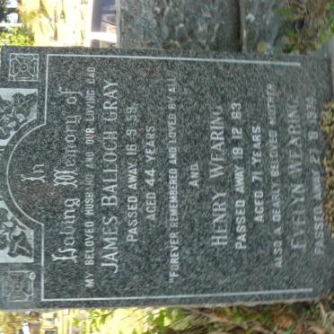 GRAY James Balloch -1959 :: WEARING Henry -1963 &amp; Evelyn -1974