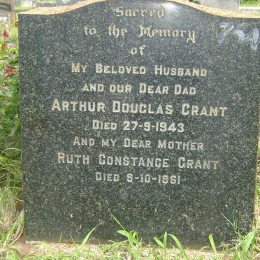 GRANT Arthur Douglas -1943 &amp; Ruth Constance -1961