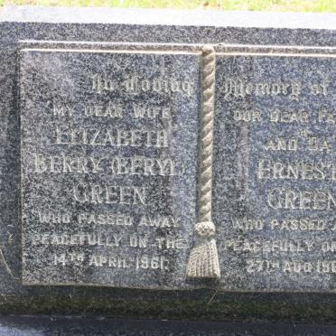 GREEN Ernest -1964 &amp; Elizabeth Berry -1961