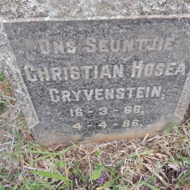 GRYVENSTEIN Christian Hosea 1966-1986