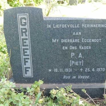 GREEFF P.A. 1931-1970