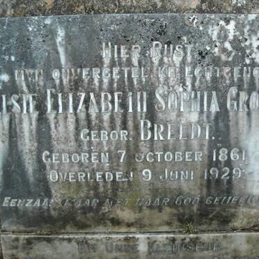 GROBLER Elsie Elizabeth Sophia nee BREEDT 1861-1929 :: BOTES Thomas Benjamin 1927-1966