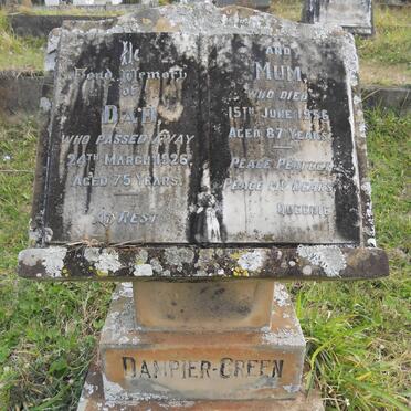 GREEN John Dampier -1926 &amp; Eliza Lucy -1956