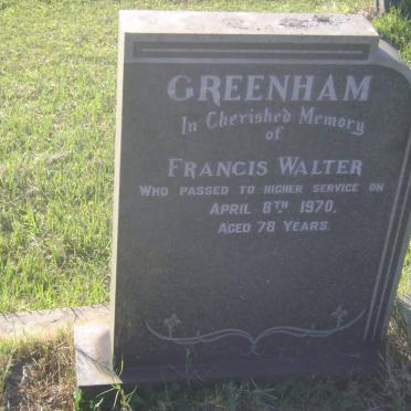 GREENHAM Francis Walter -1970