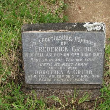 GRUBB Frederick -1967 &amp; Dorothea A. -1968