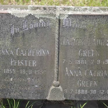 GREEN Harry Lauriston 1881-1954 &amp; Anna Catrina 1888-1971 (died 30-12-1970) :: PFISTER Anna Catrina 1859-