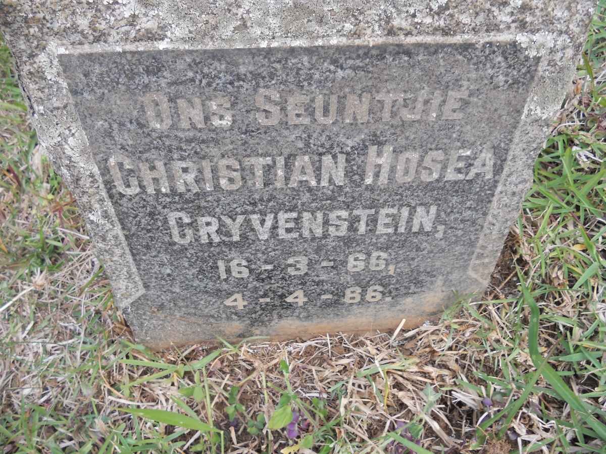 GRYVENSTEIN Christian Hosea 1966-1986